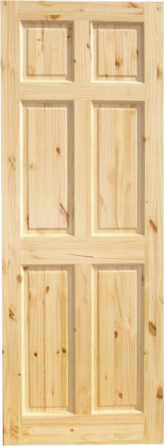 Knotty Pine 6-Panel Wood Interior Door Knotty Pine 6-Panel Wood Interior Door